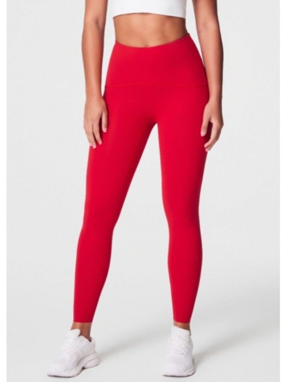 NEW Spanx Booty Boost Leggings Red Full-Length XS Sculpting Performance Athletic